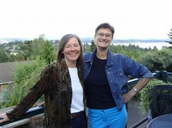 Alison and Karen with Lake Washington beyond